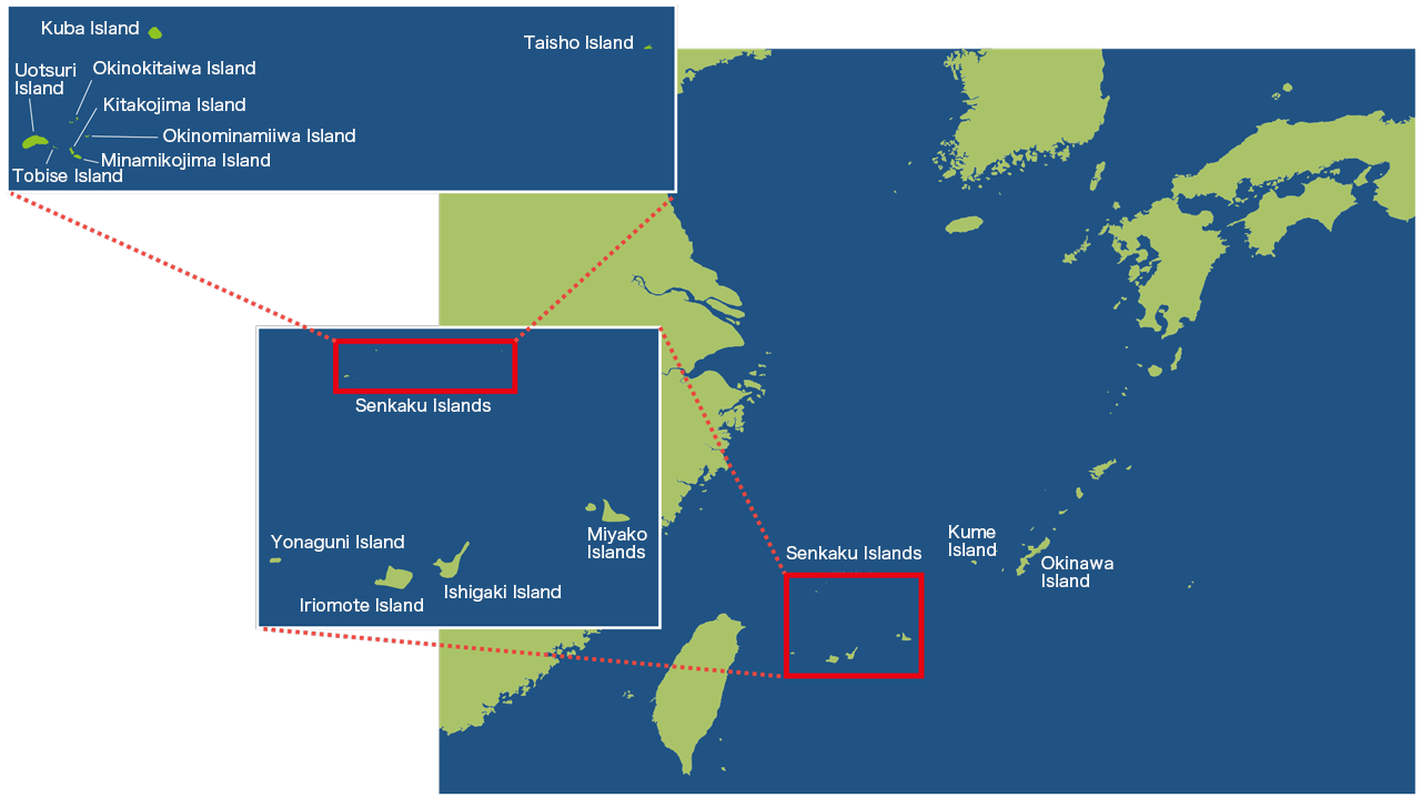 Location of the Senkaku Islands 